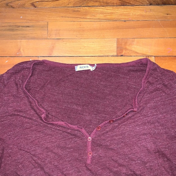 RICKIS - buttoned burgundy 3/4-sleeve - Picture 4 of 4